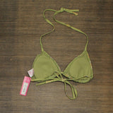 Xhilaration Juniors' Smocked Triangle Bikini Top AFU39T