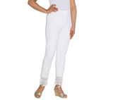 Isaac Mizrahi Live! 24/7 Stretch Ankle Pants with Crochet Trim Bright White 6
