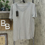 DG2 by Diane Gilman Women's Short Sleeve Mesh Insert V-Neck T-Shirt
