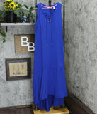 Isaac Mizrahi Live! Women's Lace Up Hi-low Hem Maxi Dress Ink Medium