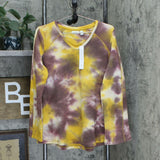 LOGO by Lori Goldstein Women's Hand Tie Dyed French Terry Sweatshirt