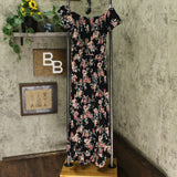 Xhilaration Women's Floral Print Off The Shoulder High-Low Hem Maxi Dress