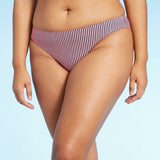 Xhilaration Women's Seersucker Cheeky Striped Bikini Bottom