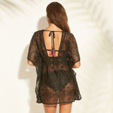 Xhilaration Women's Crochet Cut Out Back Cover Up Dress