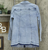 LOGO by Lori Goldstein Button Front Denim Jacket with Released Hem