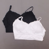 Rhonda Shear 2 Pack Lace Leisure Bras With Removable Pads Black/ White 1X