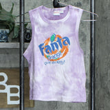 Coca-cola Women's Fanta Racerback Cropped Graphic Tank Top Purple L