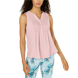 Charter Club Women's Sleeveless Pintuck Blouse