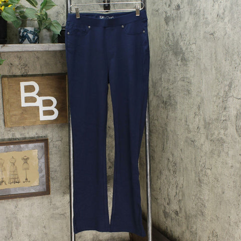 DG2 by Diane Gilman Pull On Ponte Boot-Cut Pants Small Tall Navy