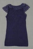 Red Berry Women's Lace Flutter Sleeve Mini Dress Or Tunic Top Blue Small