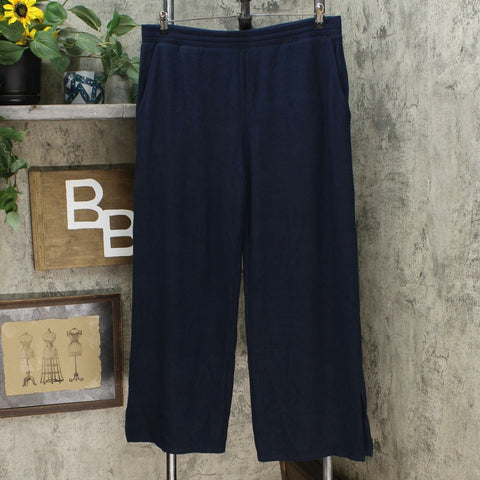 Soft & Cozy Women's Brushed Hacci Knit Pants with Pockets Blue Nights XL