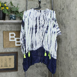 Steve Madden Women's Tie Dye Cover Up Topper With Tassels And Shells