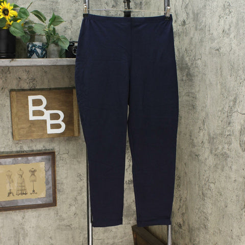 Women with Control Women's Manhattan Ankle Pants With Side Slit Navy Large