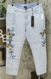 DG2 by Diane Gilman Women's Plus Size Stretch Artwork Slim Leg Jeans