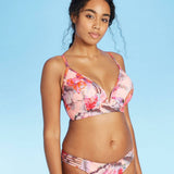 Shade & Shore Women's Lightly Lined V-Wire Crisscross Back Bikini Top
