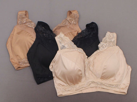 Rhonda Shear 3 Pack Adjustable Back Betty Pin Up Bras Multi 2X