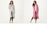 Cuddl Duds Softwear Women's Ribbed Knit Duster With Side Slits