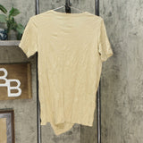 DG2 by Diane Gilman Draped And Gathered Knot Side T-Shirt Sand Small