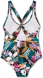 Kona Sol Twist-Back Medium-Coverage One Piece Swimsuit Tropical Medium