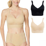 Rhonda Shear 2 Pack Mesh Back Detail Molded Cup Bras Nude/ Black Large