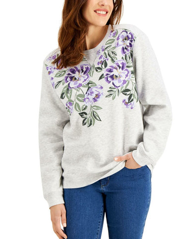 Karen Scott Women's Floral Print Sweatshirt