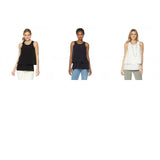 DG2 by Diane Gilman Women's Plus Size Mixed Media Crepe Easy Tank Top