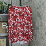 Quacker Factory Plus Size Beaded Floral Button V-Neck Knit Cardigan