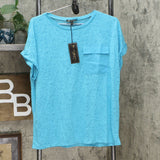 DG2 by Diane Gilman Women's Burnout Slub Jersey Knit Pocket T-Shirt