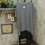 Cuddl Duds Petite Plus Flexwear Elbow-Sleeve Rainbow Hem Dress