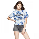 NWT Mighty Fine Women's Short Sleeve Los Angeles Cropped Graphic T-Shirt X-Large