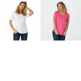 Isaac Mizrahi Live! Women's Essentials Pima Cotton Scoop Neck T-Shirt