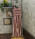 Xhilaration Women's Striped Sleeveless Sweetheart Neck Knit Cropped Jumpsuit