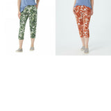 NWT Denim & Co. Plus Size Tropical French Terry Crop Pants. A376874-Plus 1X