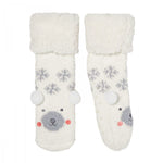 Xhilaration Women's Polar Bear Cozy Cuff Fuzzy Slipper Socks
