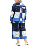 Charter Club Plus Size Nautical Roll Tab Button Tie Front Blouse