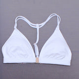 Xhilaration Women's Clasp Front Triangle Bikini Top White D/DD