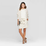 Universal Thread Women's Honeycomb Long Sleeve Open Neck Layering Sweater