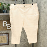 DG2 by Diane Gilman Virtual Stretch Cropped Skinny Jeans Eggshell Petite 24W