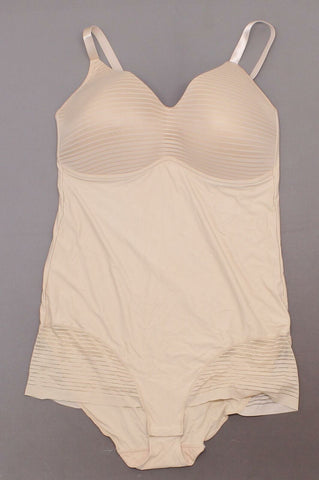 Rhonda Shear Women's Plus Size Bodysuit With Molded Cups Frappe 1X