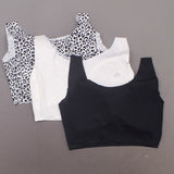 Rhonda Shear 3 Pack Body Bras With Removable Pads Black/ Leopard/ White XL