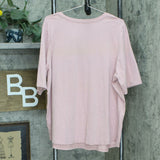 Denim & Co. Plus Size Elbow Sleeve Textured Knit Henley Top Mauve 2X