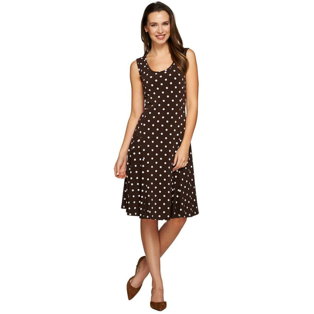 Susan Graver Women's Polka Dot Liquid Knit Sleeveless Dress Biggybargains Susan Graver Women's Polka Dot Liquid Knit Sleeveless Dress Biggybargains