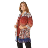 Susan Graver Women's Petite Printed Sheer Chiffon Shirt And Tank Top Set