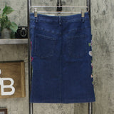 Colleen Lopez Women's Embroidered Stretch Denim Skirt