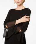 Calvin Klein Women's Petite Ruffled-Sleeve Sheath Dress