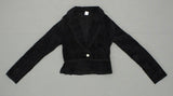 Wina Coat Women's Chiffon Trimmed Corduroy Fitted Blazer Black Small