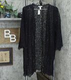 NWT Isaac Mizrahi Live! Women's Open Front Floral Knit Lace Duster. XL