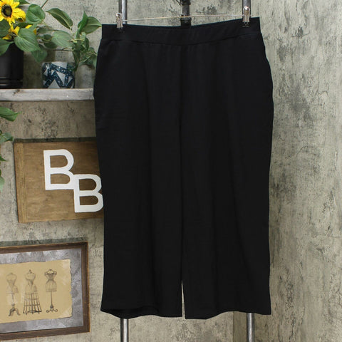 WynneLayers Women's Wide Leg Cropped Pants Black XL