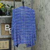 Susan Graver Plus Size Space Dye Sweater Knit Cardigan With Godets