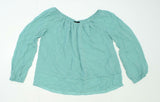 Apt. 9 Women's Off The Shoulder Long Sleeve Blouse Aqua Small